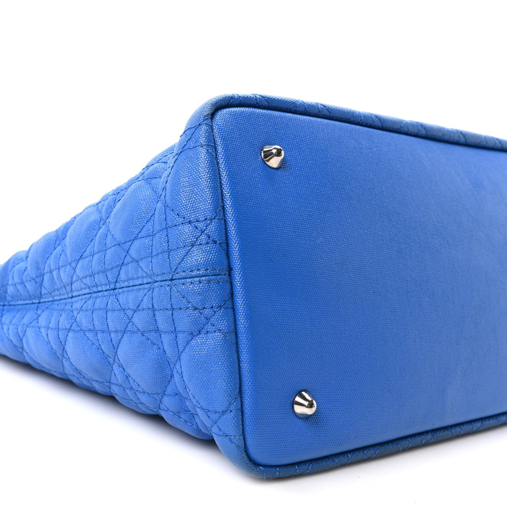 Coated Canvas Cannage Large Panarea Tote Blue