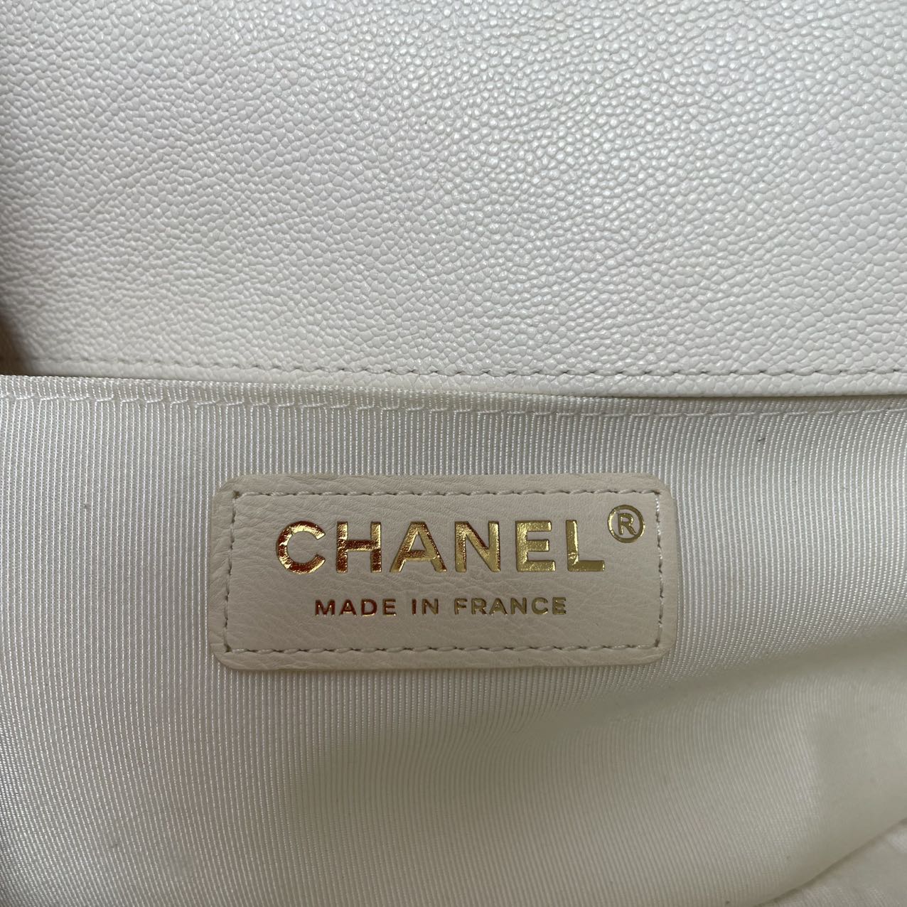 Chanel Medium Le Boy Bag Caviar White 2019