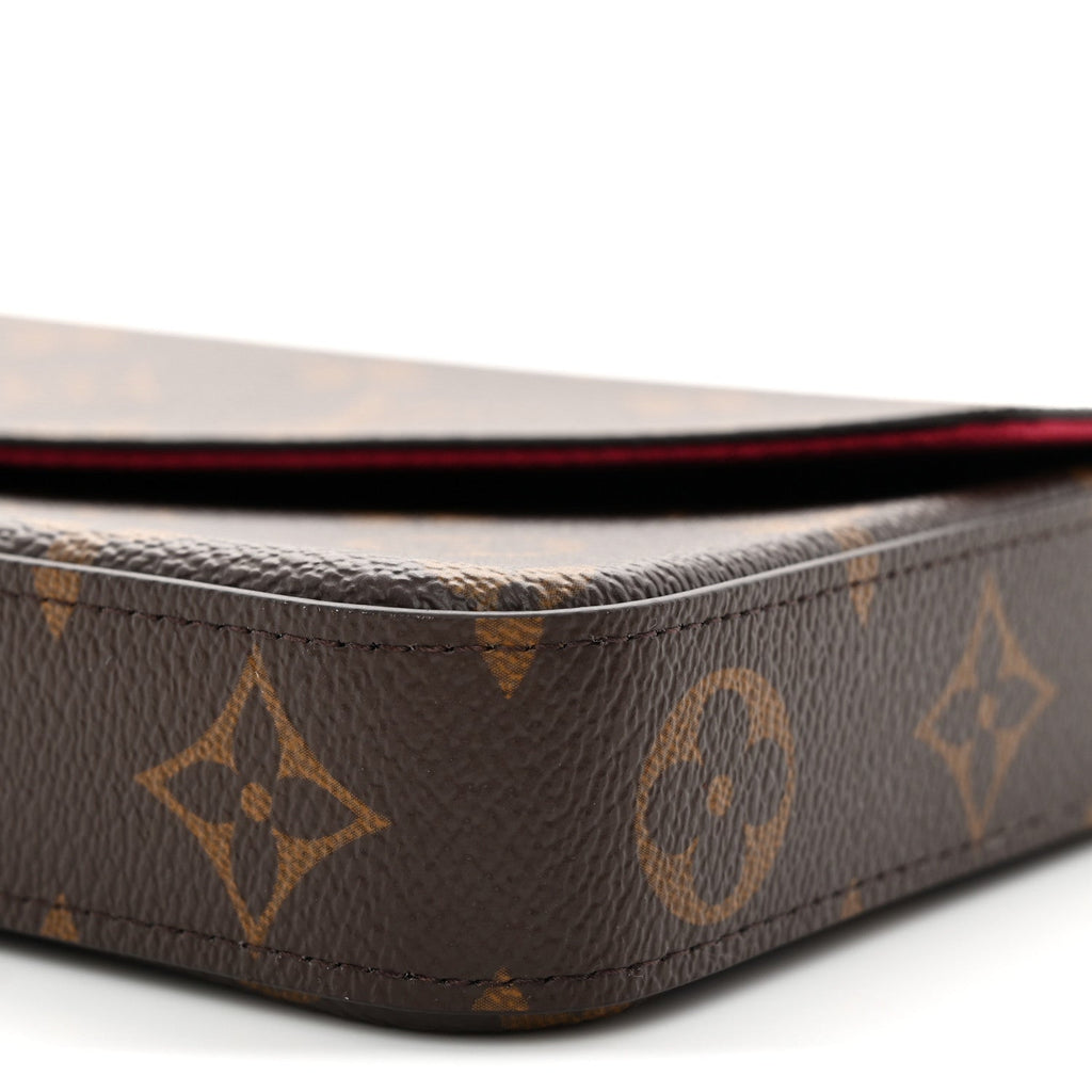 Monogram Pochette Felicie Chain Wallet Fuchsia