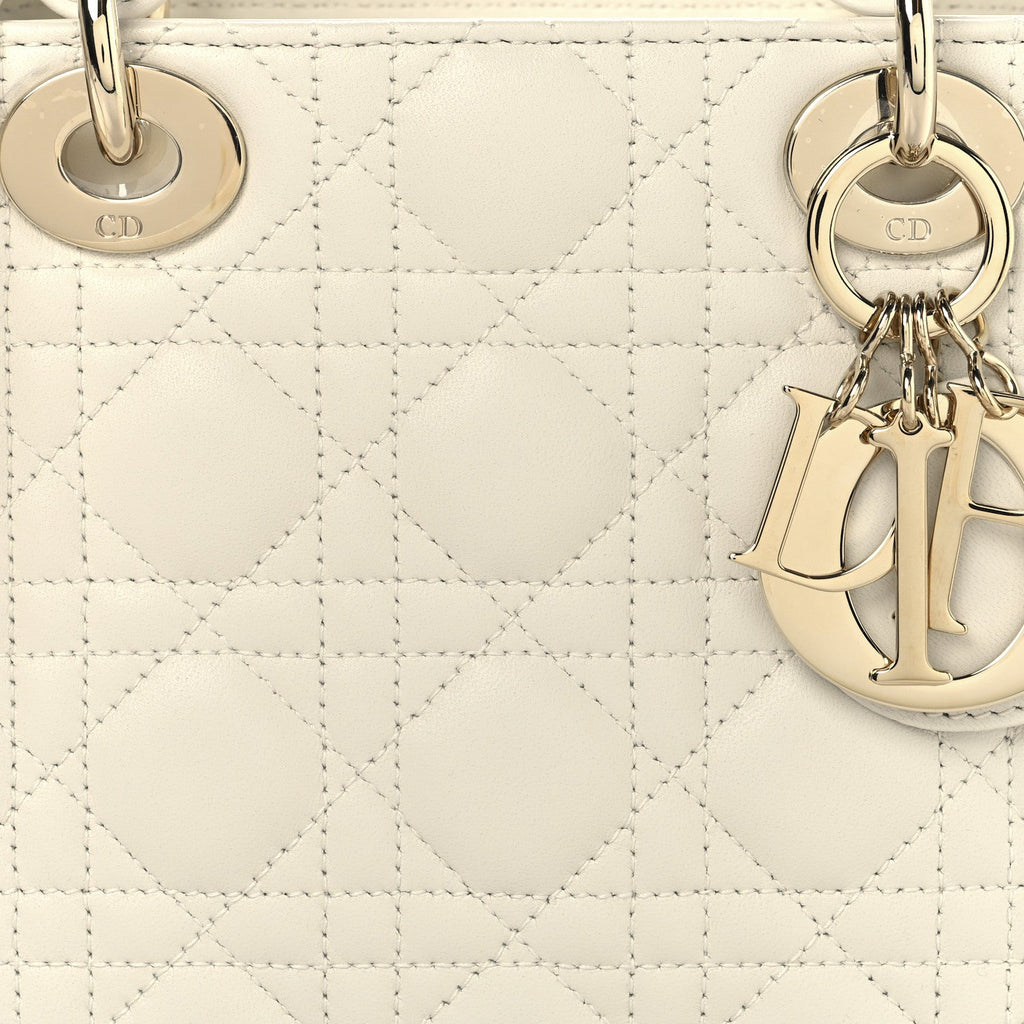 Lambskin Cannage Small My ABCDior Lady Dior White