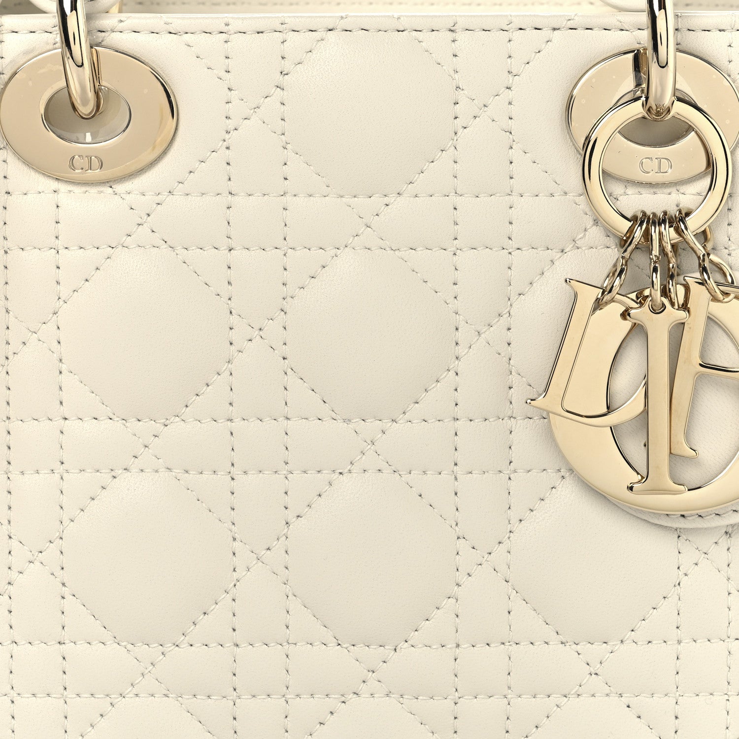 Lambskin Cannage Small My ABCDior Lady Dior White
