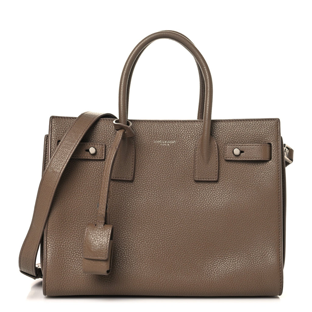 Grained Calfskin Baby Sac De Jour Souple Taupe