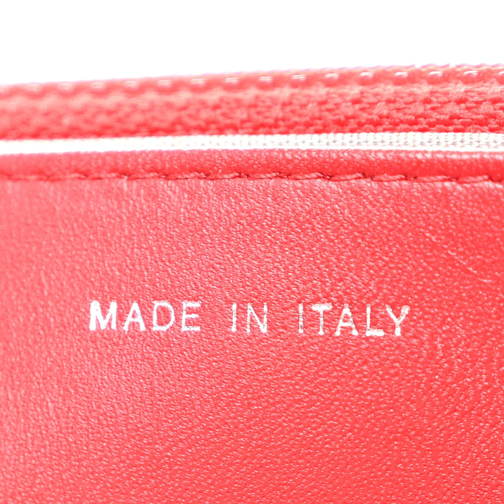 Patent Quilted Brilliant Wallet On Chain WOC Red