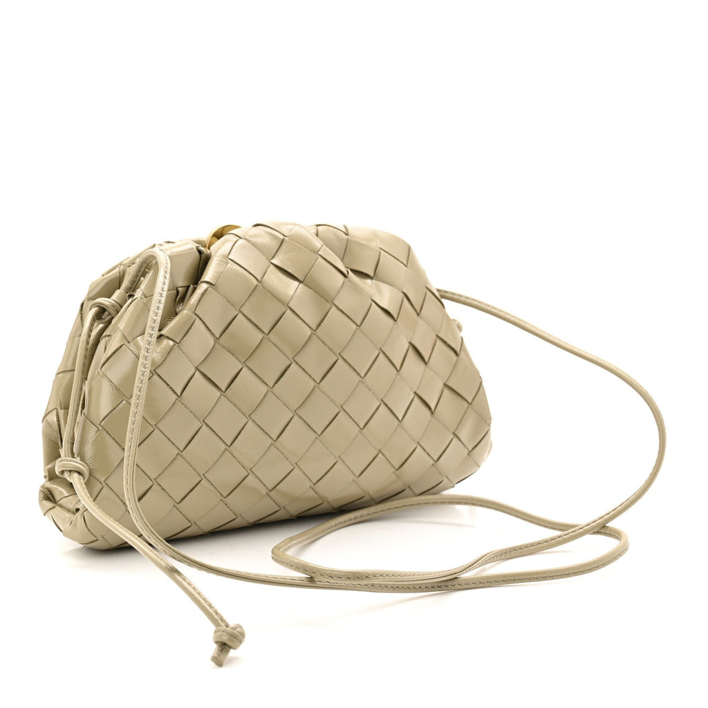 Patent Intrecciato The Mini Pouch Travertine