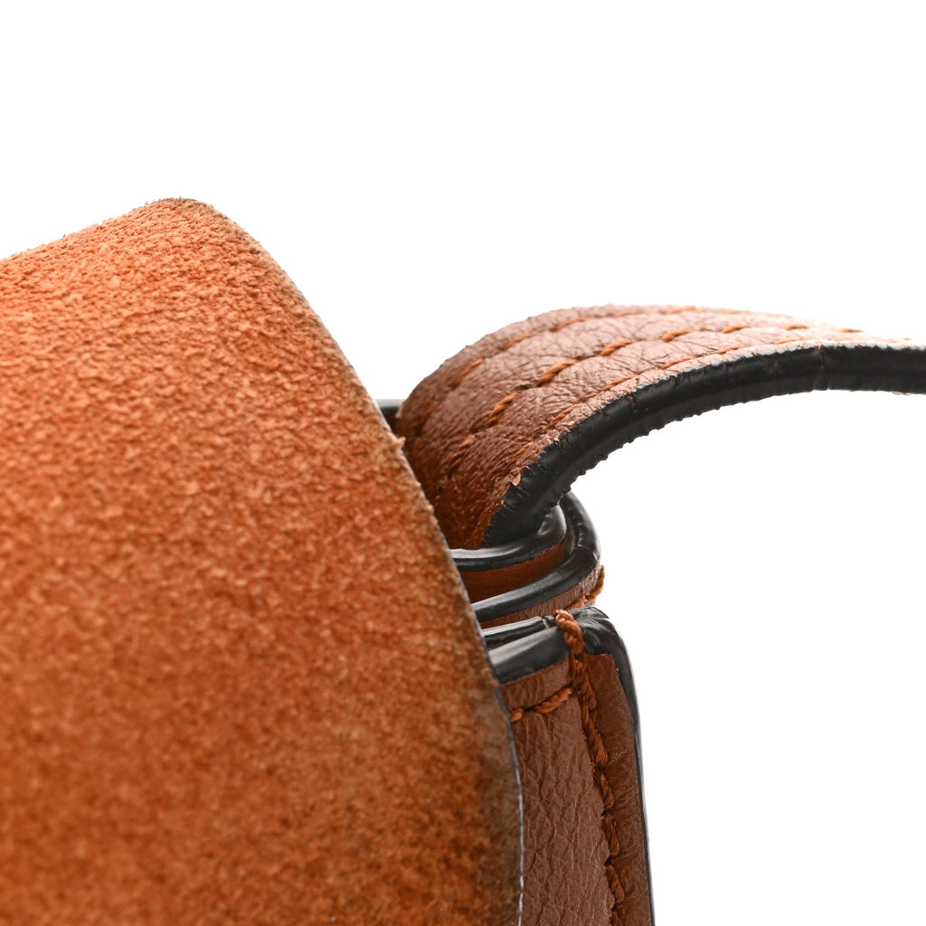 Suede Calfskin Small Faye Shoulder Bag Tobacco