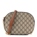 GG Supreme Monogram Cuoio Toscano Mini Chain Shoulder Bag Beige Ebony Cuir