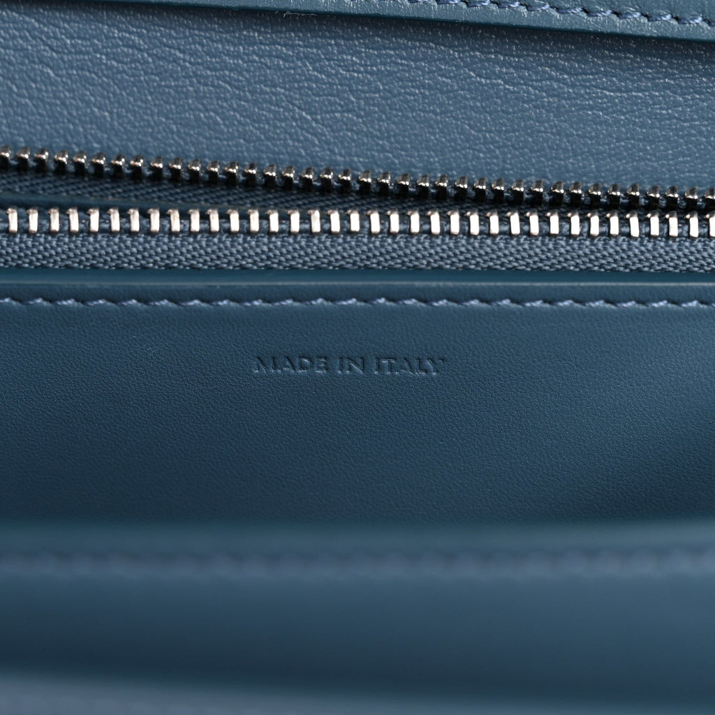 Box Calfskin Medium Classic Box Flap Bag Slate Blue