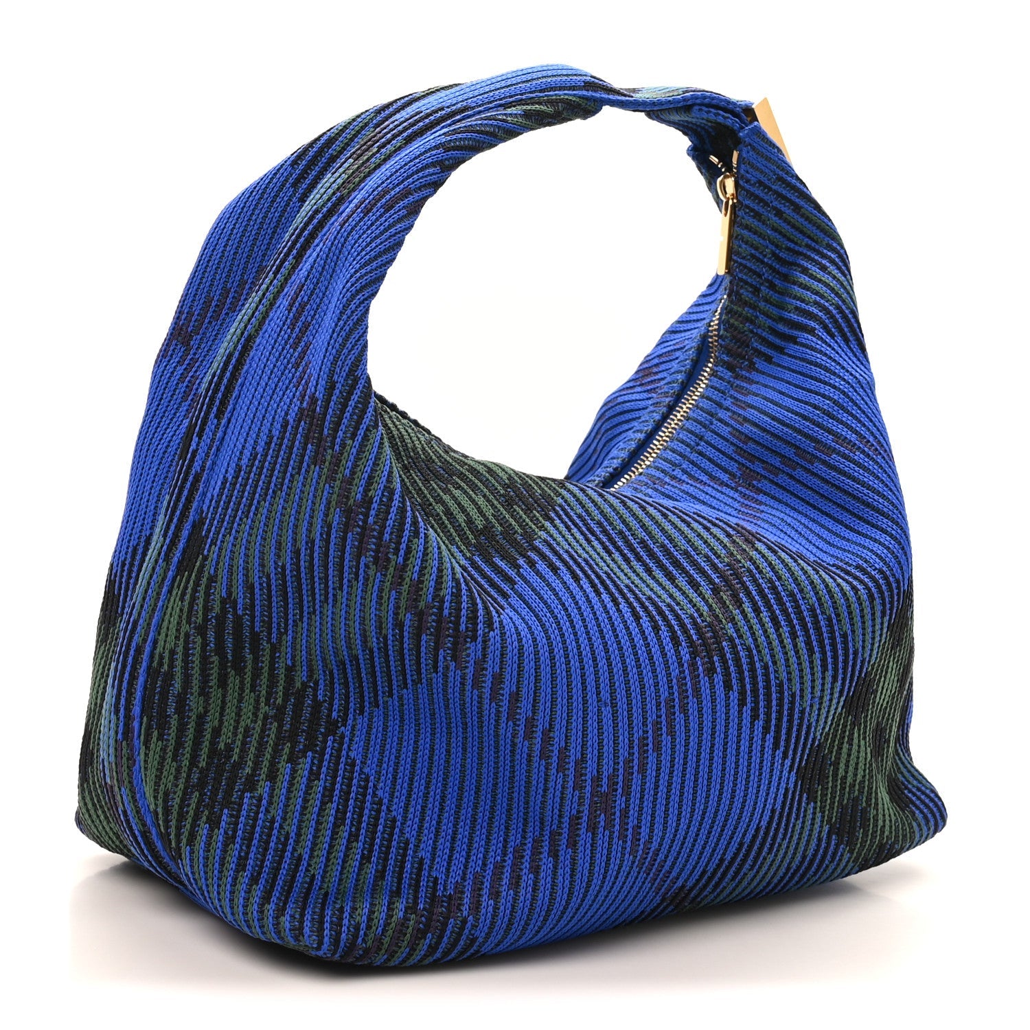 Canvas Knitted Check Peg Medium Duffle Bag Knight