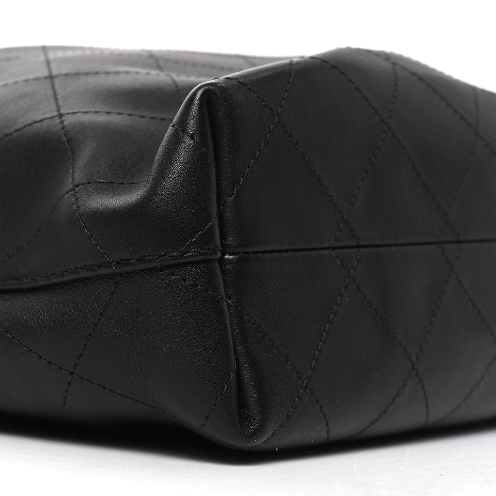 Calfskin Quilted Small Maxi Hobo Black