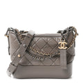 Aged Calfskin Quilted Small Gabrielle Hobo Grey