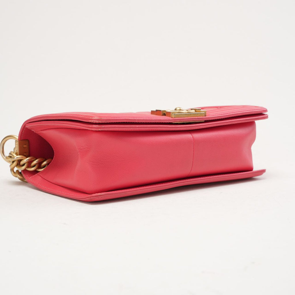 Chanel Medium Boy Flap Caviar Dark Pink 2017