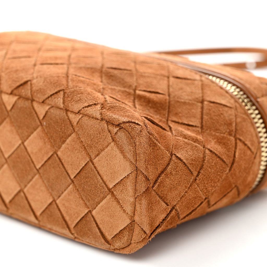 Suede Intrecciato Bang Bang Vanity Case Amber