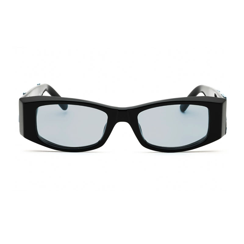 Palm Angels Sunglasses Rectangle Full Rim, Black Frame and Light Blue Lens PERI007ANGEL1040