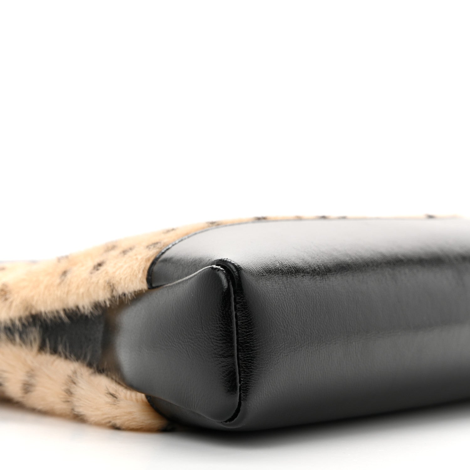 Shiny Lambskin Pony Hair Cheetah Printed Mini 31 Shopping Bag  Light Beige Black
