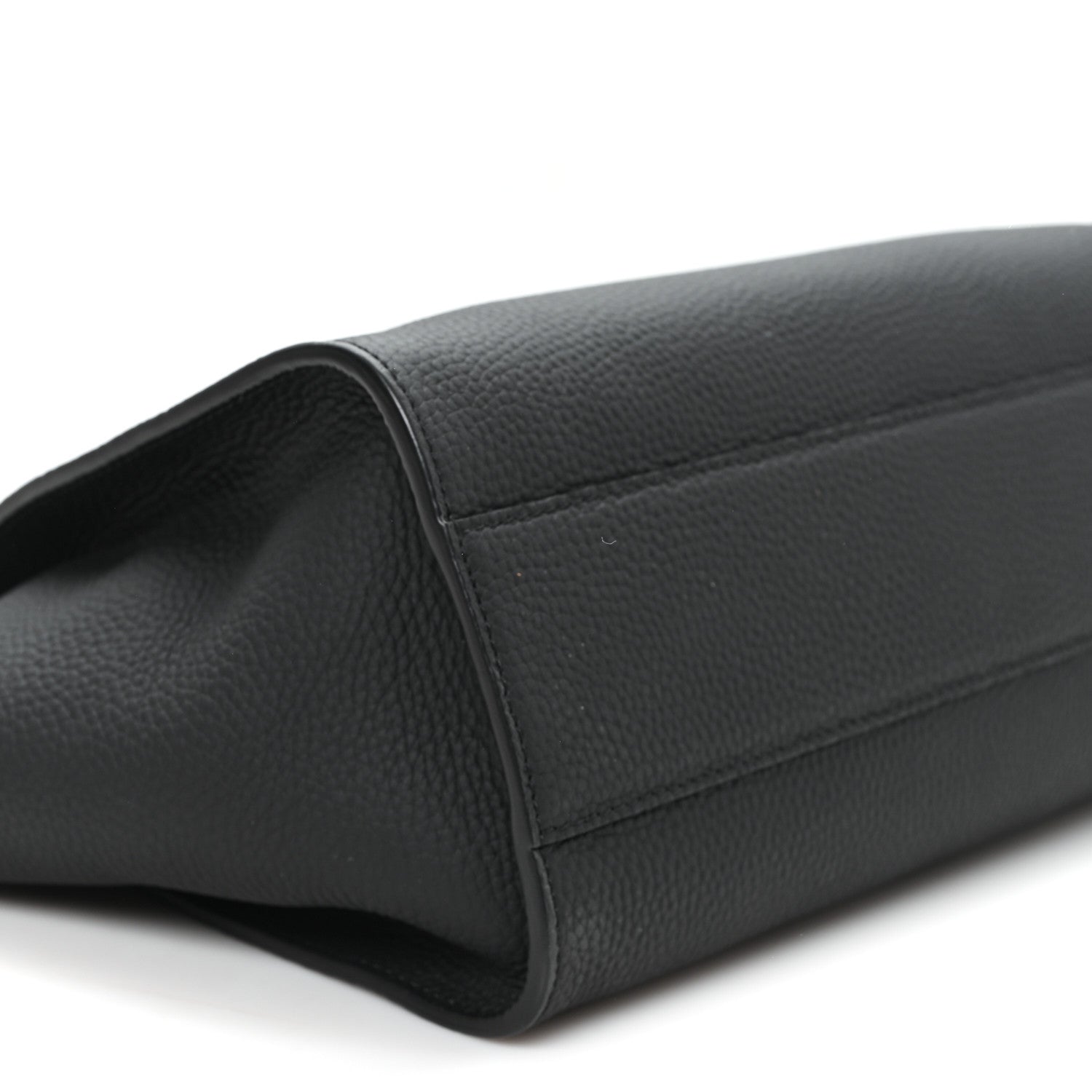 Grained Calfskin Marlo 12 Tote Bag Black