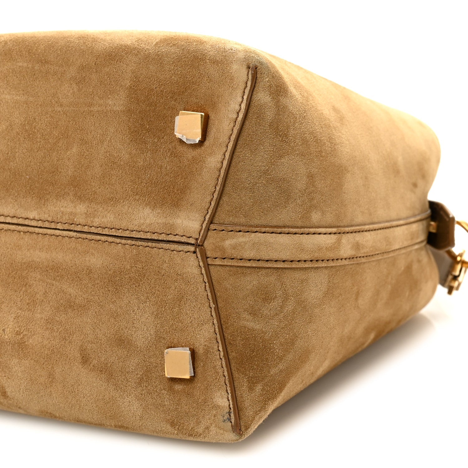Suede Le 37 Small Bucket Bag Golden Leaf