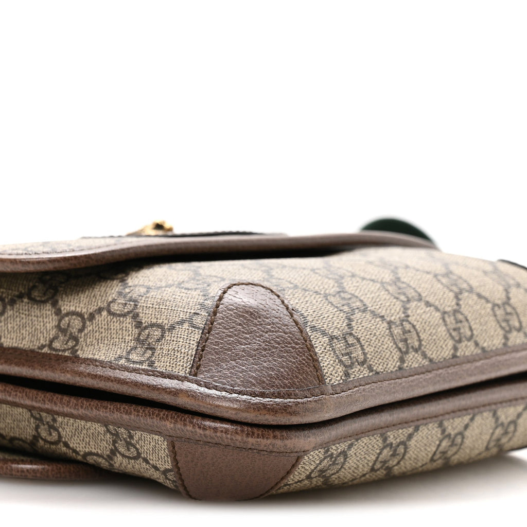 GG Supreme Monogram Web Small Neo Vintage Double Flap Messenger Bag Beige New Acero