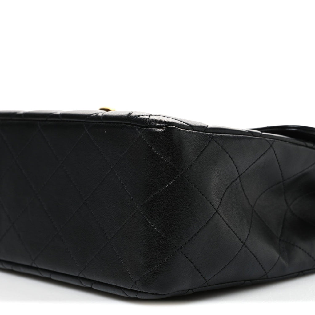Lambskin Quilted XL Jumbo Single Flap Black
