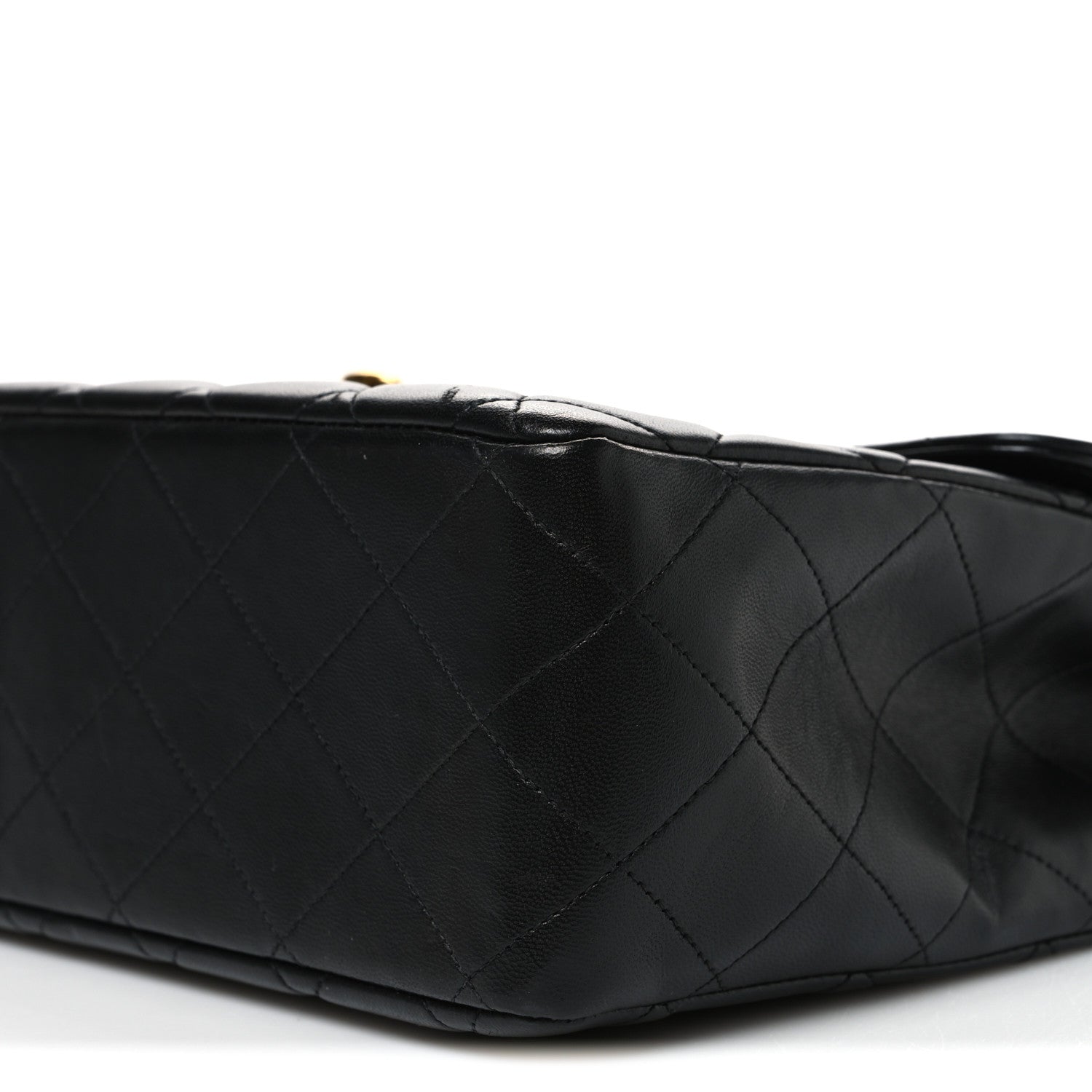 Lambskin Quilted XL Jumbo Single Flap Black