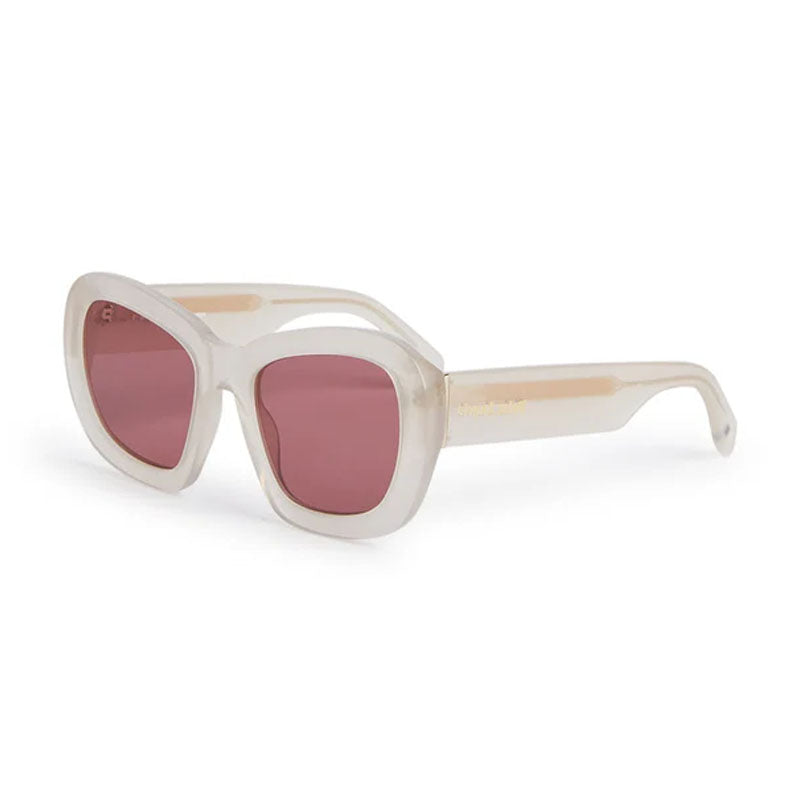 Palm Angels Sunglasses Butterfly Full Rim, White Havana Frame and Brown Gradient Lens PERI106MOON2485