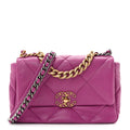 Lambskin Quilted Medium Chanel 19 Flap Purple