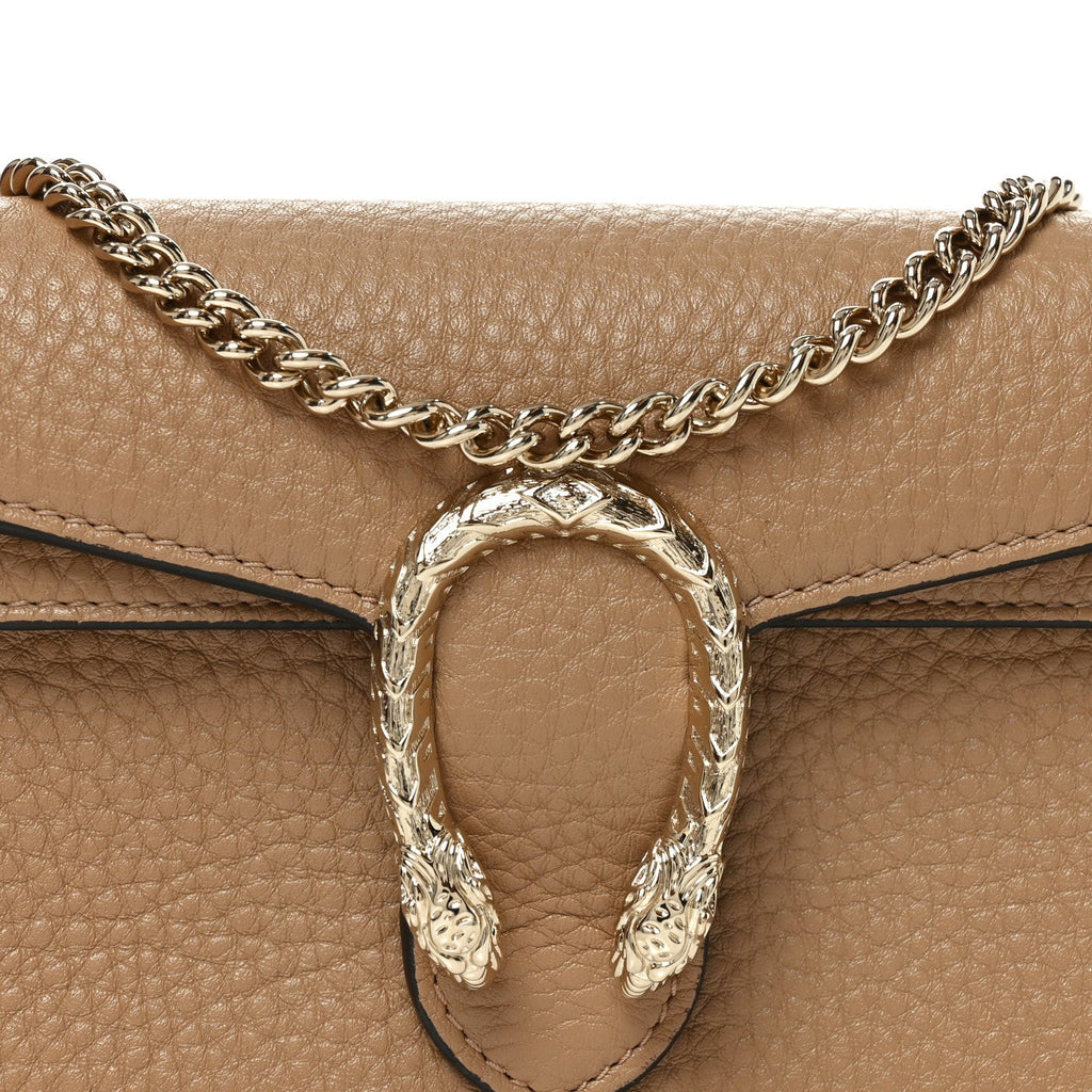 Calfskin Super Mini Dionysus Shoulder Bag Natural Tan