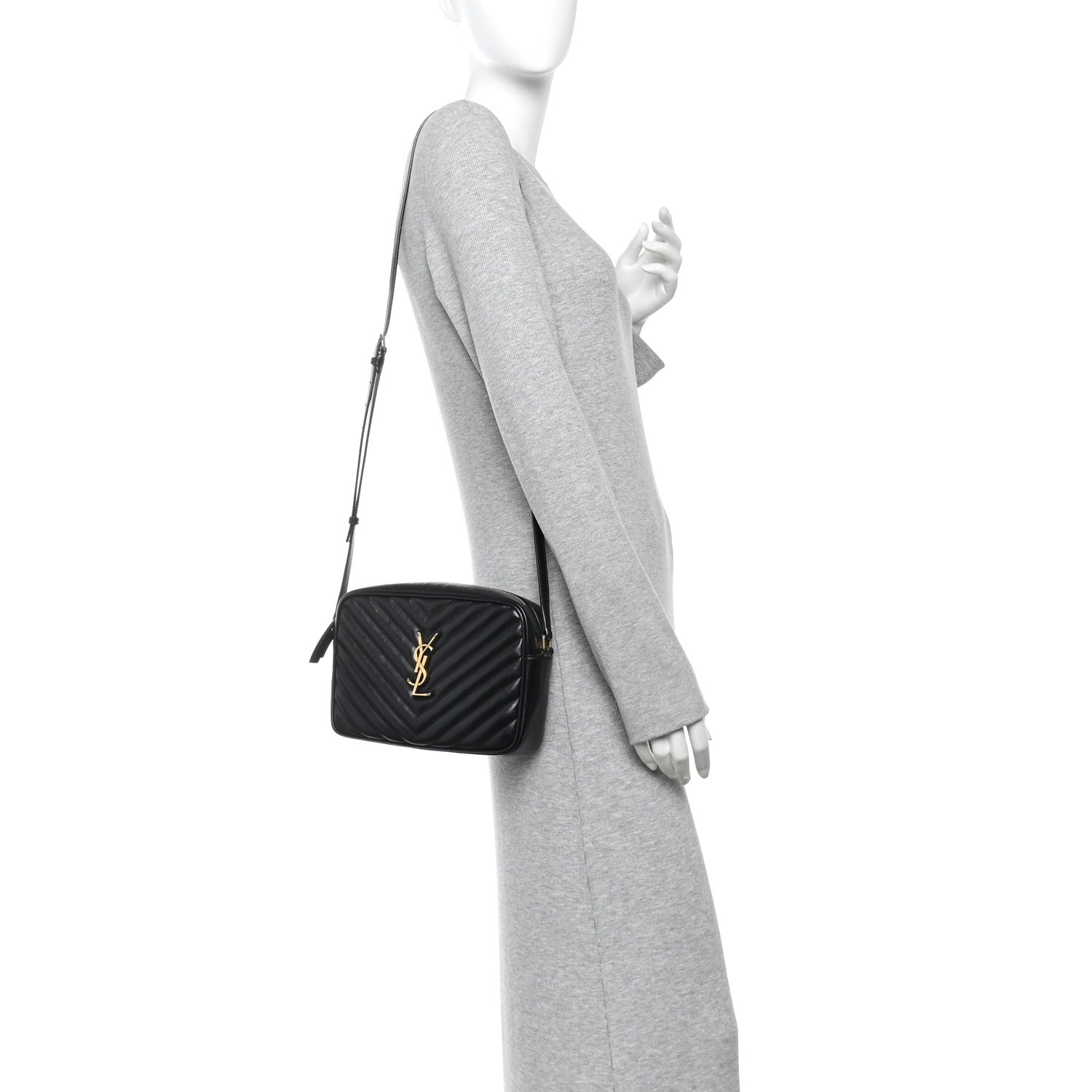 Calfskin Matelasse Monogram Lou Camera Bag Black