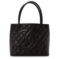 Caviar Quilted Medallion Tote Dark Brown