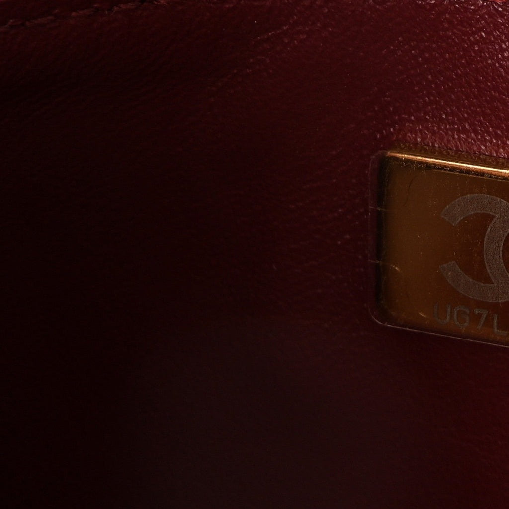 Grained Calfskin Small Souplissimo Maxi Flap Burgundy