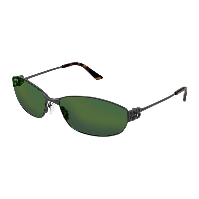 Balenciaga Sunglasses Cat Eye Full Rim, Grey Frame and Green Mirror Lens BB0336S005