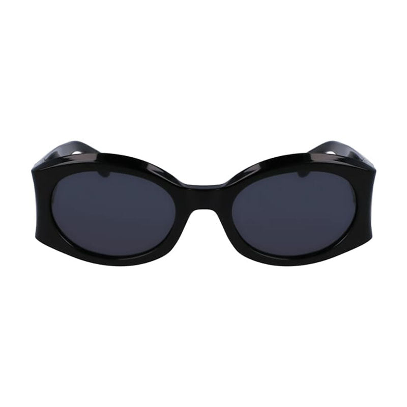 Salvatore Ferragamo Sunglasses Oval Full Rim, Black Frame and Grey. Lens SF2008S001