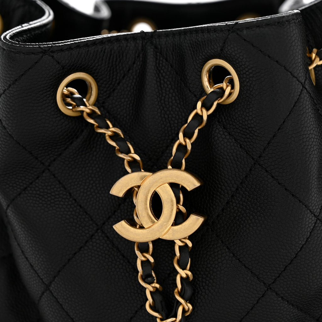 Caviar Quilted Small Chanel 25 Handbag Black