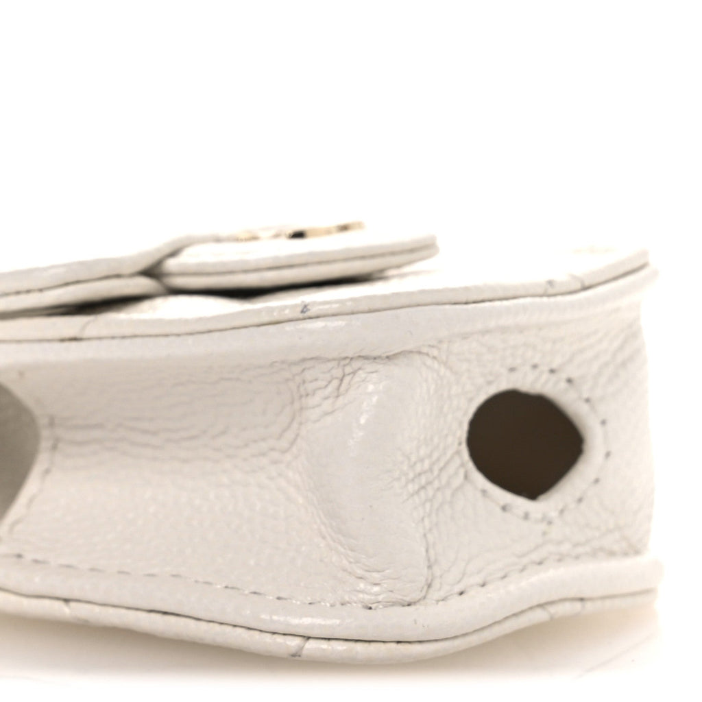 Caviar Quilted Airpods Case White