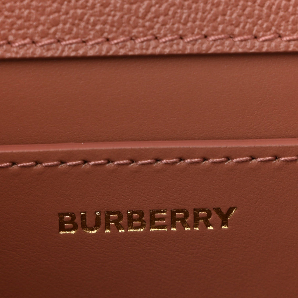 Grained Calfskin House Check Small Madison Shoulder Bag Dusty Pink