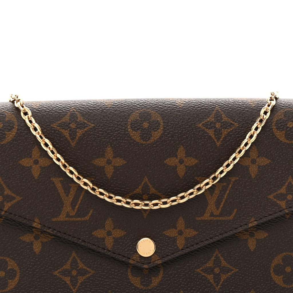 Monogram Pochette Felicie Chain Wallet Fuchsia