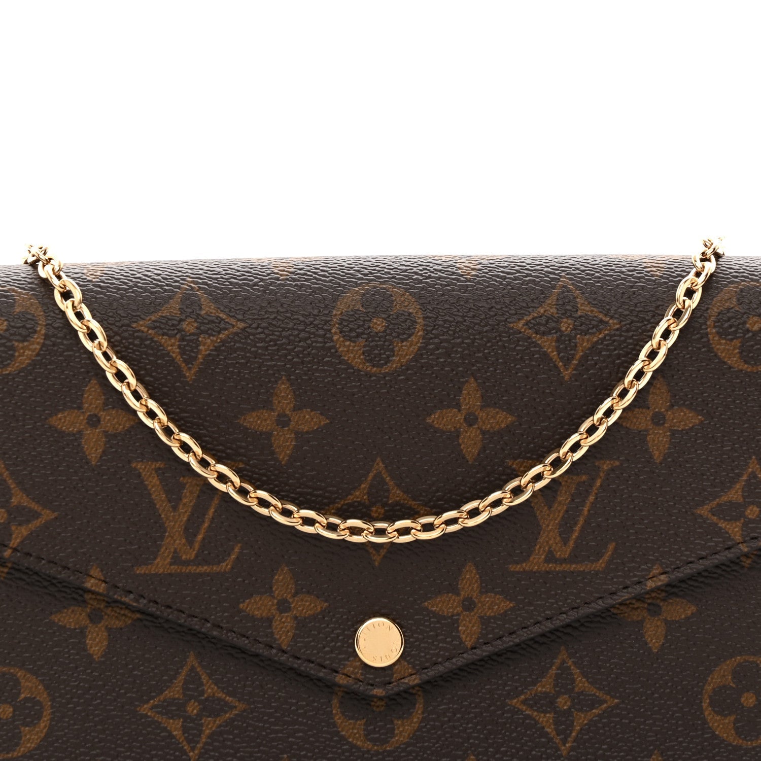 Monogram Pochette Felicie Chain Wallet Fuchsia