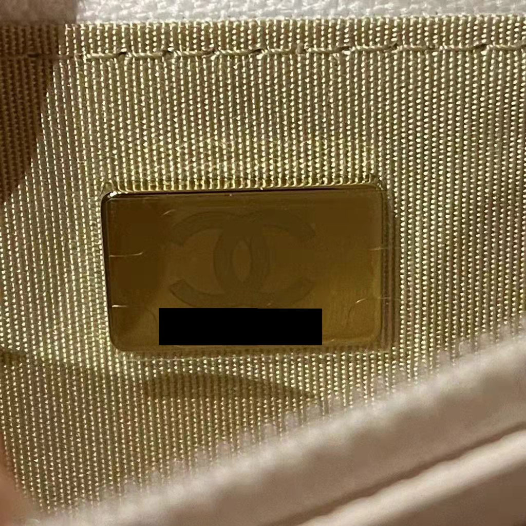 Chanel Pearl Crush Wallet On Chain Lambskin White