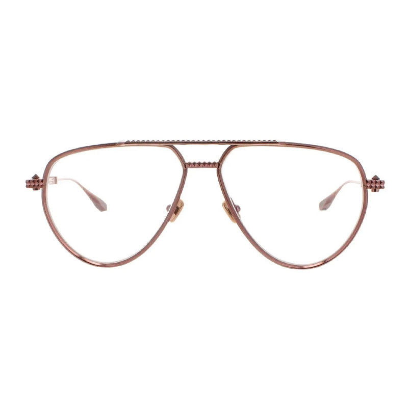 Valentino Eyeglasses Aviator Full Rim, Matte Black Rhodium Frame and Clear Demo Lens Lens VLX-133B