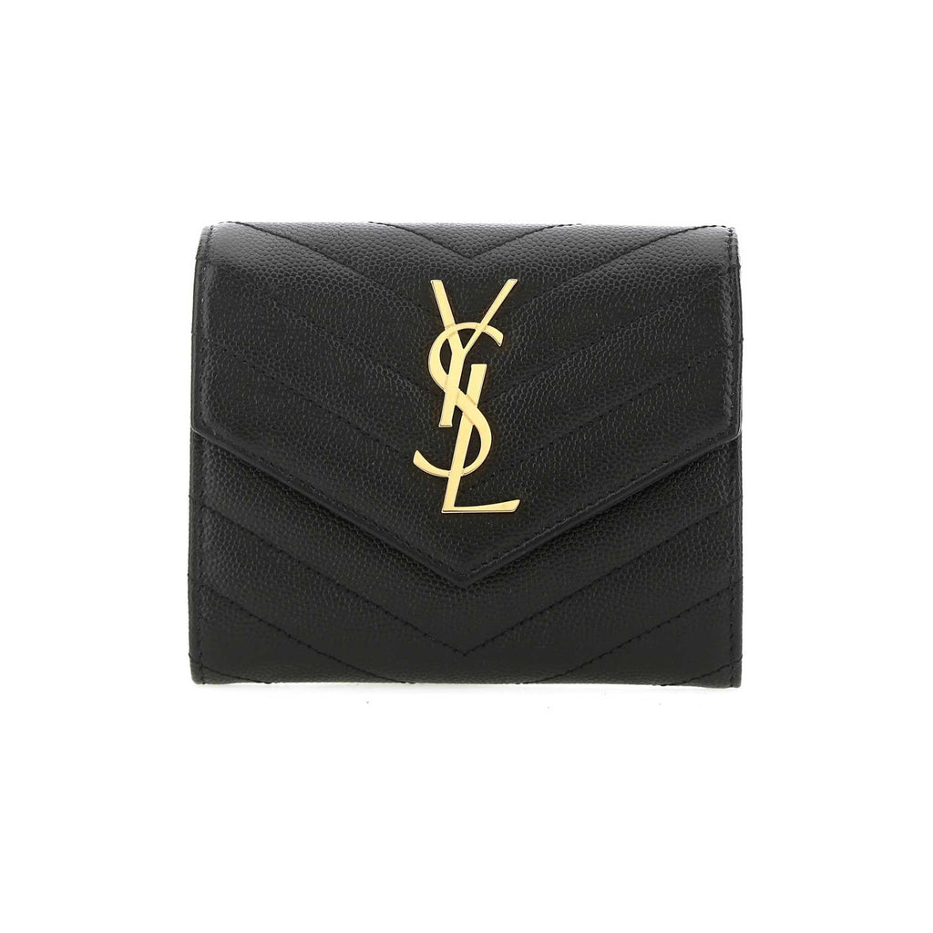 CASSANDRE MATELASSÉ compact tri fold wallet in grain de poudre leather