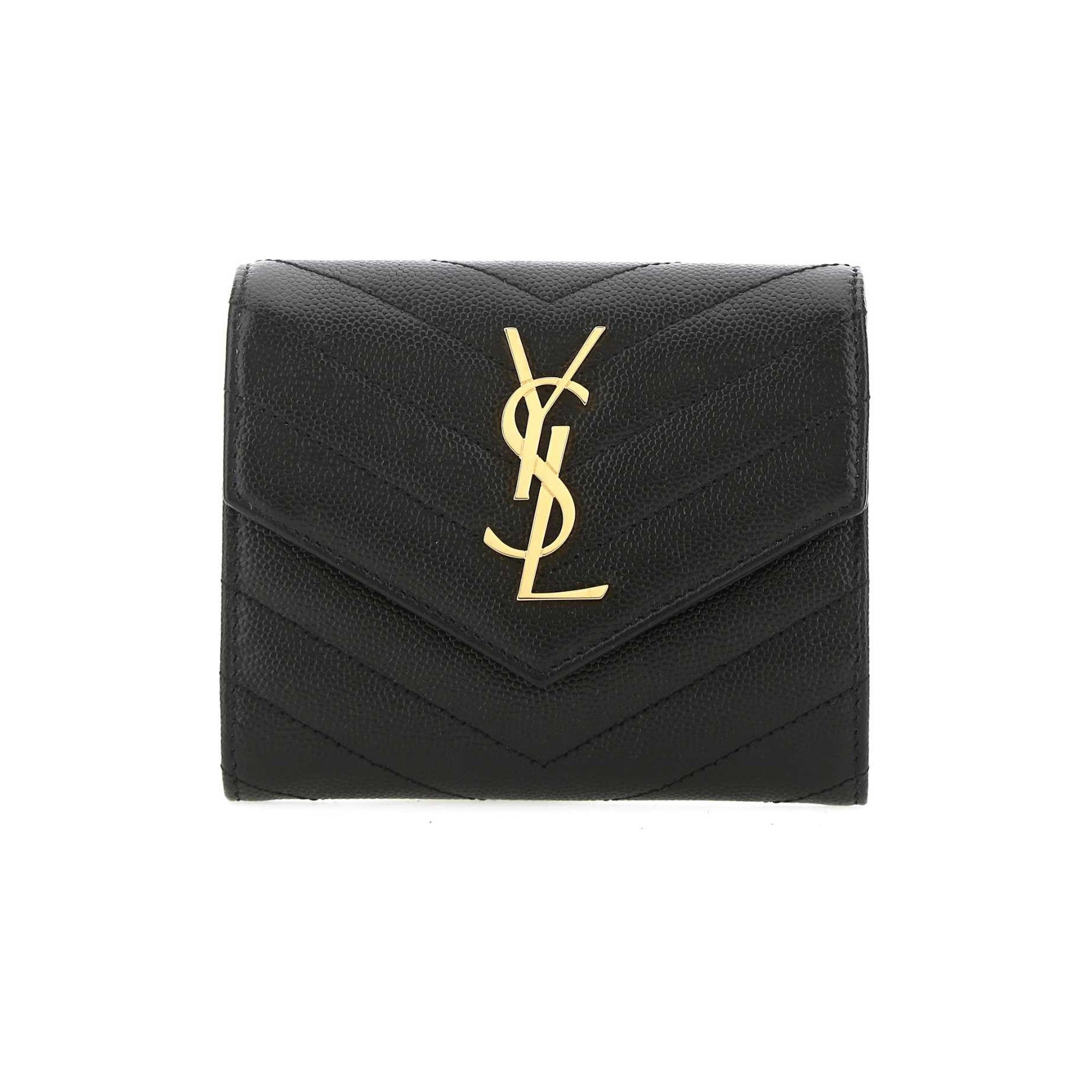 CASSANDRE MATELASSÉ compact tri fold wallet in grain de poudre leather