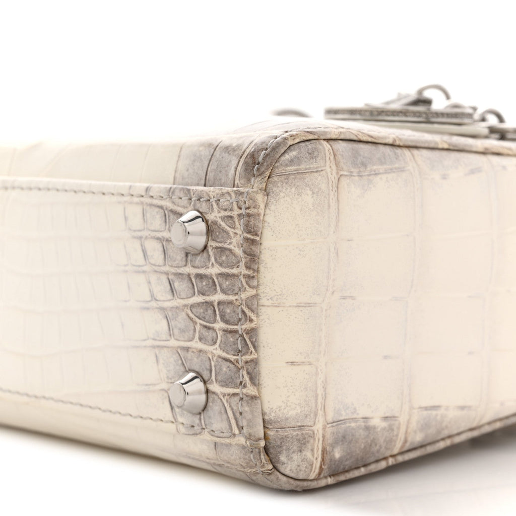 Niloticus Crocodile Himalaya Crystal Mini Lady Dior White