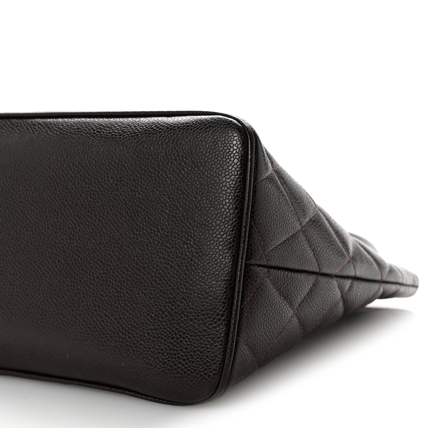Caviar Quilted Medallion Tote Dark Brown