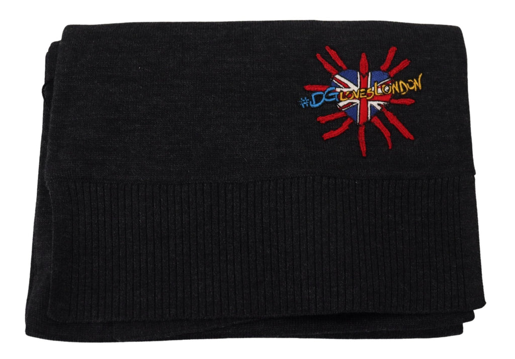 Dolce & Gabbana Black Sacred Heart #DGLovesLondon Wrap Women's Scarf