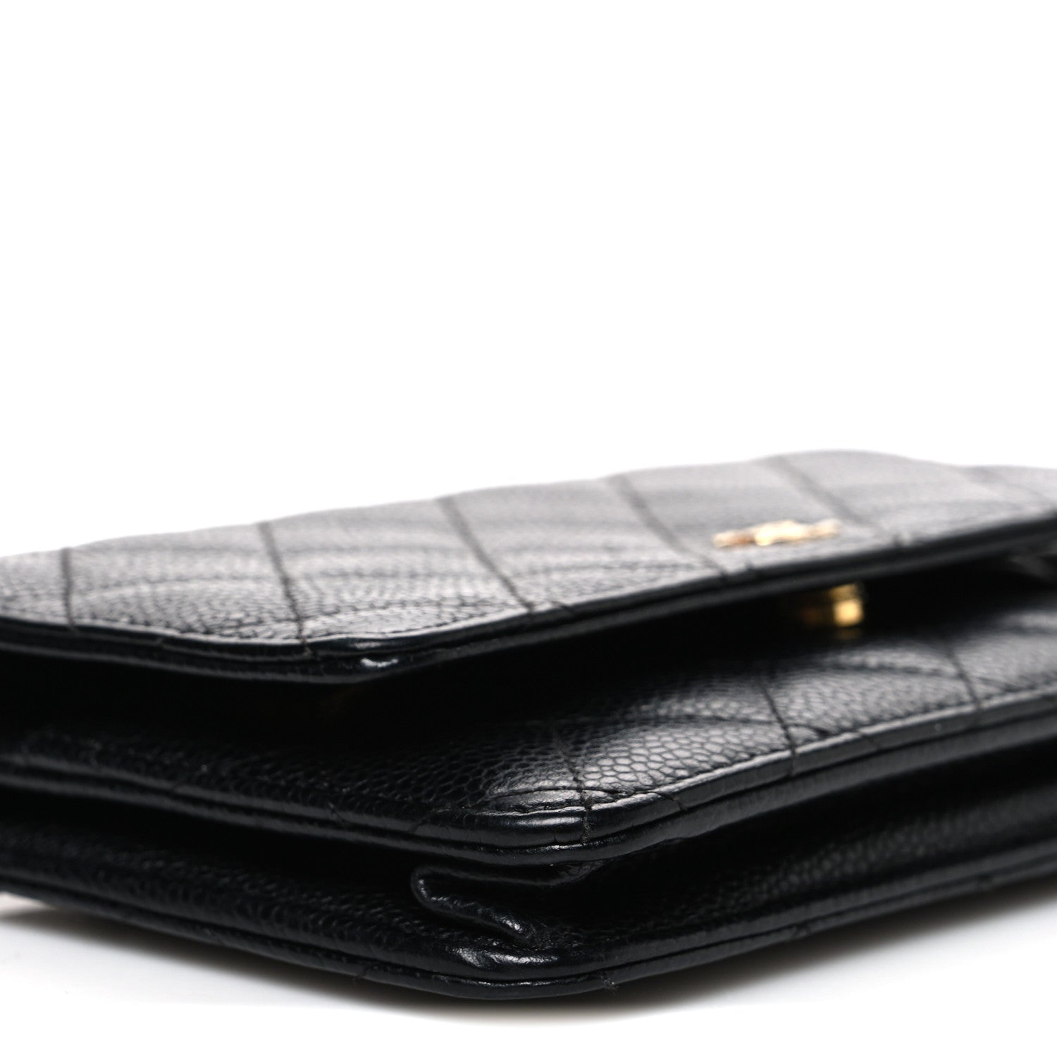 Caviar Quilted Wallet On Chain WOC Black Black