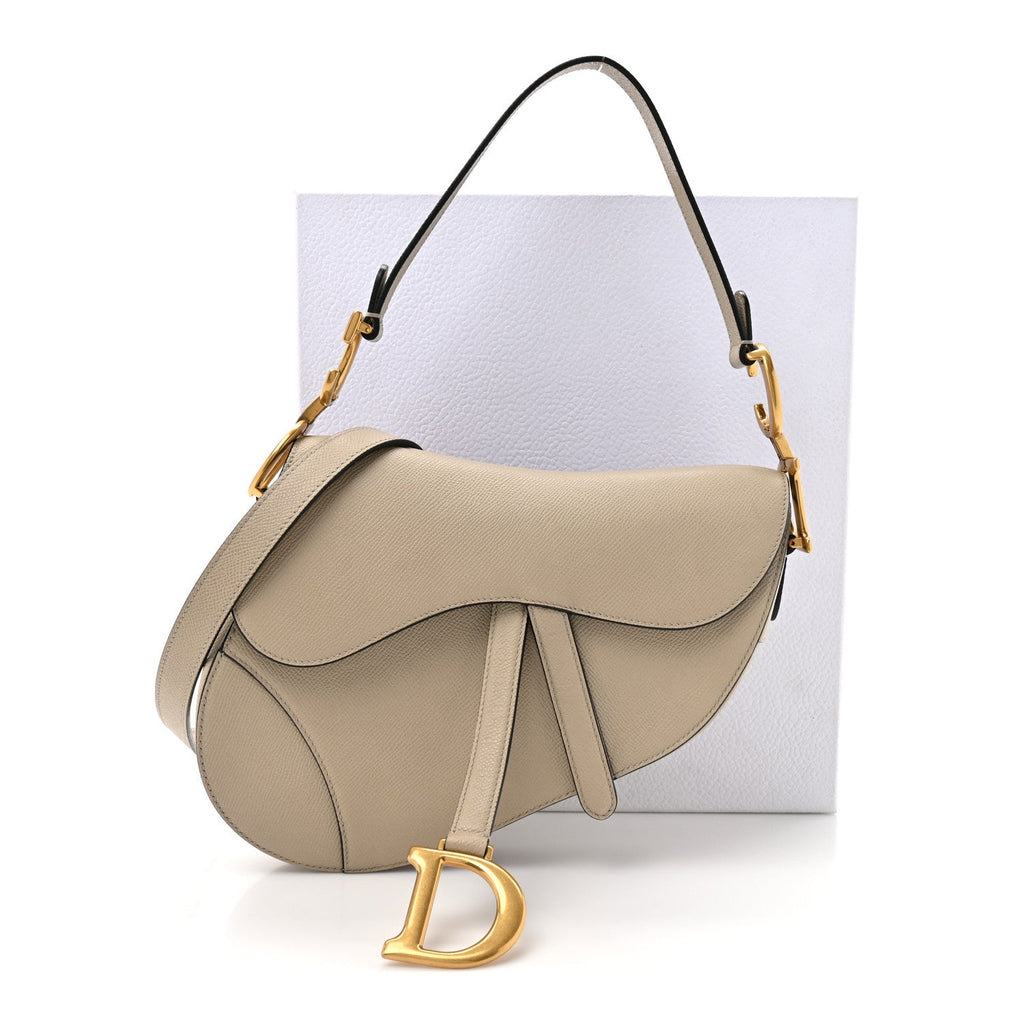 Grained Calfskin Saddle Bag With Strap Sable