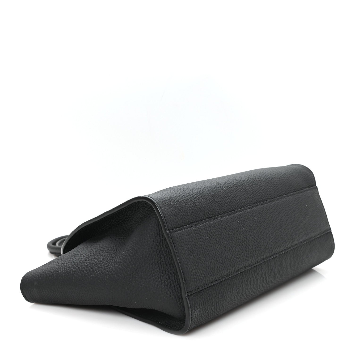 Grained Calfskin Marlo 12 Tote Bag Black