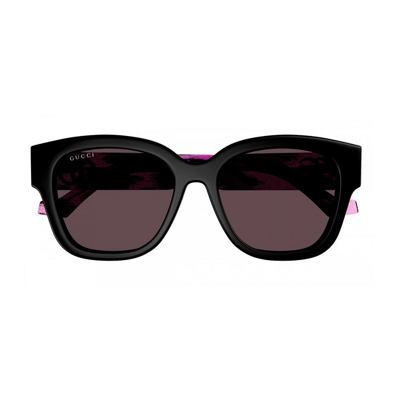 Gucci Round Full Rim, with a Black frame and Red lens.