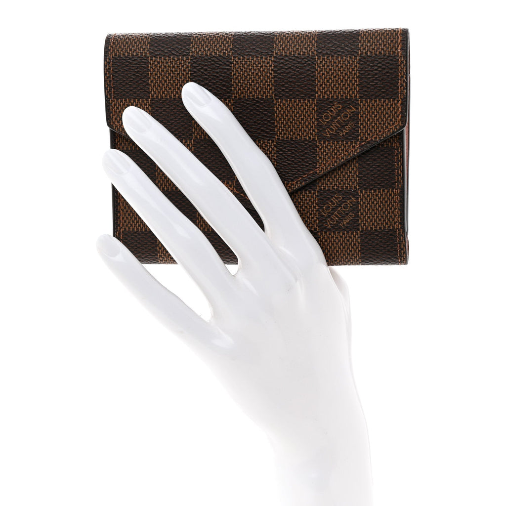 Damier Ebene Victorine Wallet Rose Ballerine