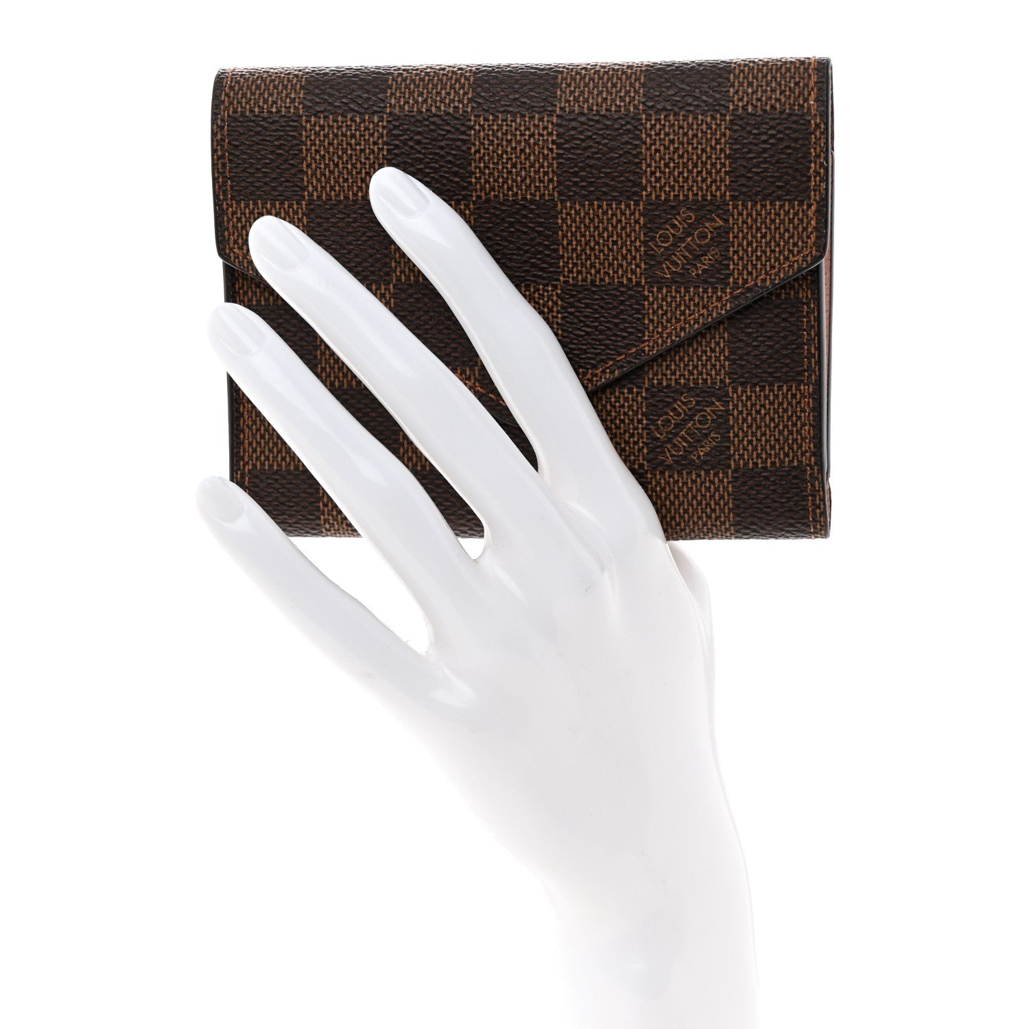 Damier Ebene Victorine Wallet Rose Ballerine