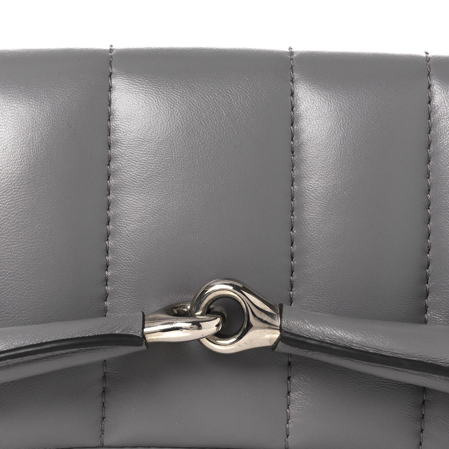 Nappa Vertical Matelasse Medium Maxi Horsebit Chain Shoulder Bag Grey